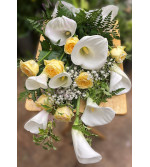 Arums and Roses Sheaf funerals Flowers